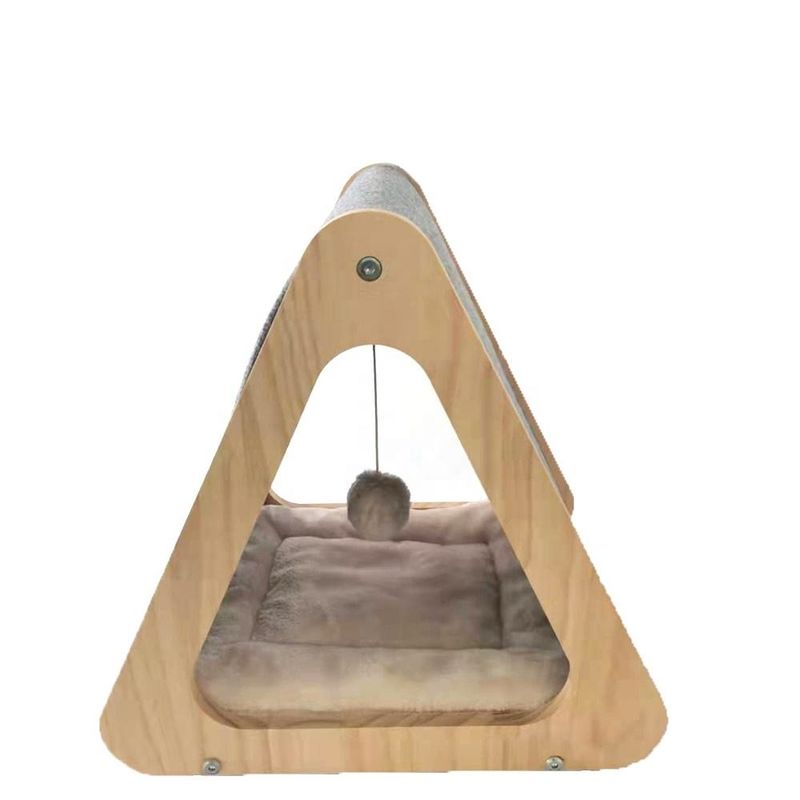 ΕΞΑΕΡΩΤΗΡΩΝ ξύλινο γατών φιλικό κρεβάτι σπιτιών γατών επίπλων πτυσσόμενο για το αισθητό γρατσούνισμα σπηλιών