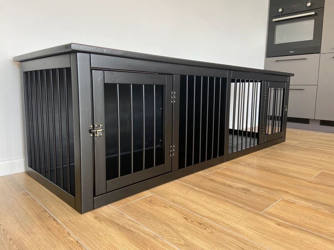 CE ξύλινο Pet επίπλων διπλό κλουβί χειροποίητο W140*D50*H50cm σκυλιών πορτών ξύλινο