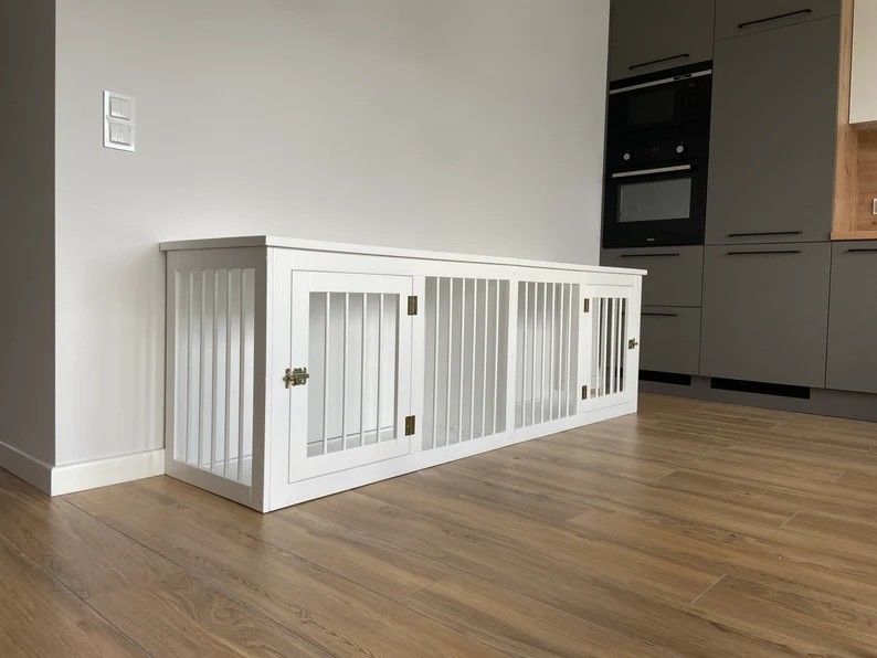 CE ξύλινο Pet επίπλων διπλό κλουβί χειροποίητο W140*D50*H50cm σκυλιών πορτών ξύλινο