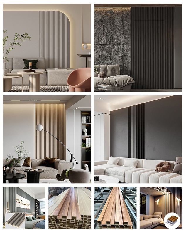 Εγχώρια διακόσμηση 160*24mm τρισδιάστατη Fluted επένδυση Morden επιτροπών τοίχων Wpc