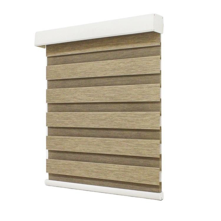 Οι ασύρματοι τυφλοί κουρτινών ασφάλειας παιδιών CE μηχανοποίησαν τη ζέβρ οριζόντια σκιά κυλίνδρων