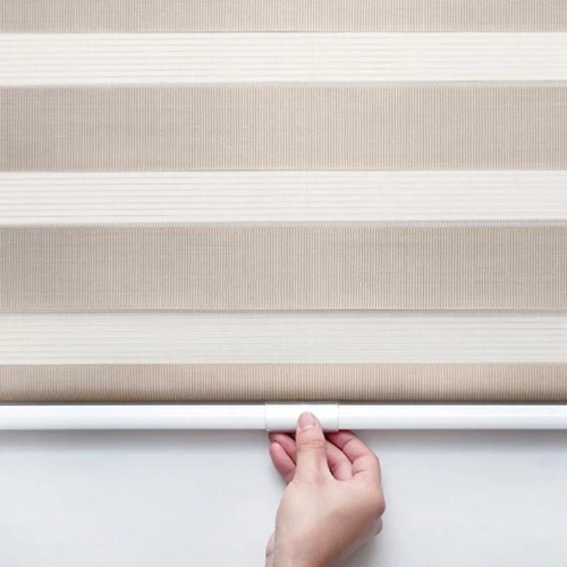 Διπλές παραθύρων ασύρματες κουρτινών σκιές κυλίνδρων τυφλών ζέβεις δύο στρώματα αντι UV