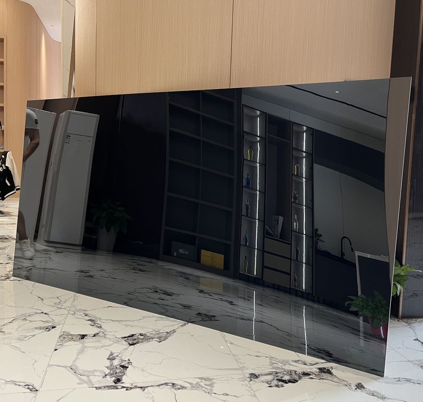 Εσωτερικό Μπαμπού Φύρα άνθρακα ξύλου Φανέρα μετάλλου υφή Σκληρό καθρέφτη Πίνακες τοίχων PVC