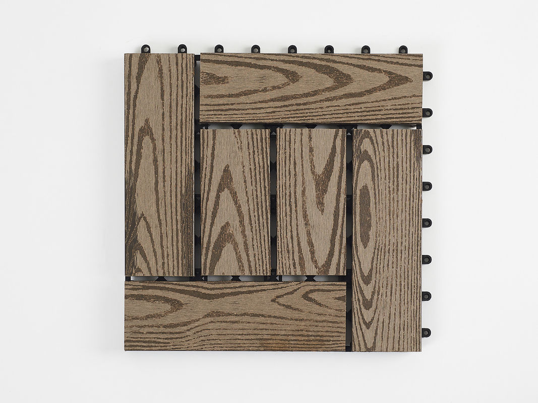 WPC ξύλινο πλαστικό σύνθετο επιφάνειες επιφάνειες πλακάκια παραδοσιακό σχεδιασμό DIY εξωτερικό Interlock Co-Extrusion Decking