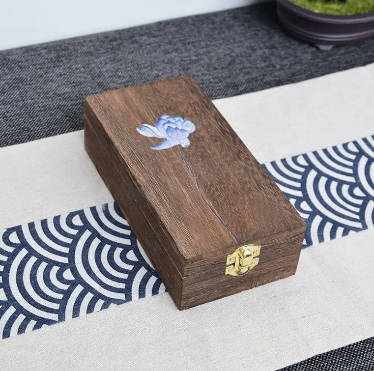 Προσαρμοσμένο Πολυχρωματικό Paulownia Σκληρό ξύλινο κοσμηματοφυλάκιο για αποθήκευση δώρων