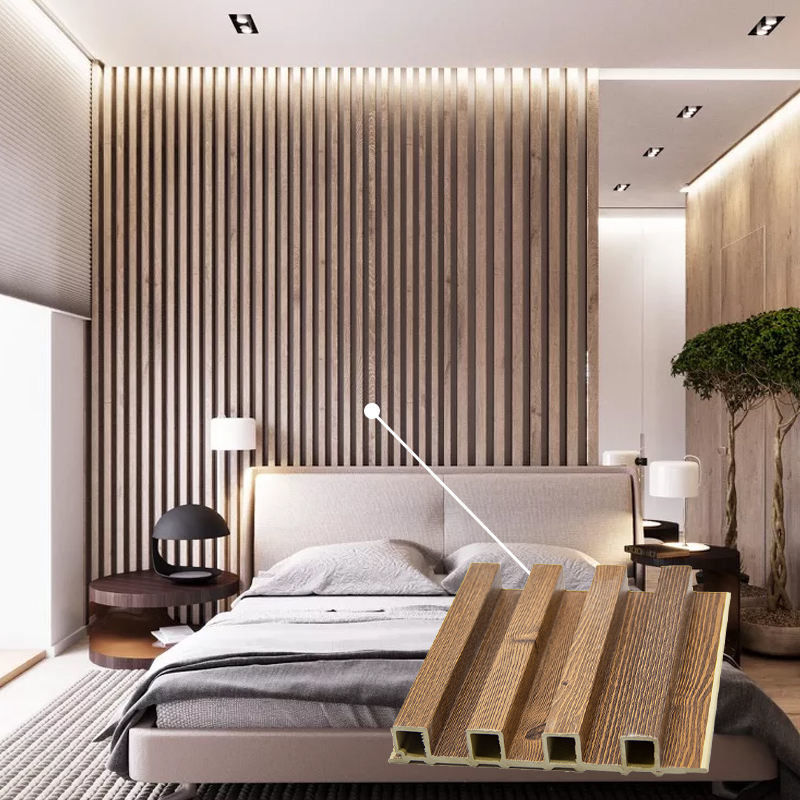 Οικολογικά φιλικό φλεβωτό πίνακα τοίχου Wpc εσωτερική χρήση Wpc τοίχος επένδυση εσωτερική διακόσμηση εναλλακτικό ξύλο