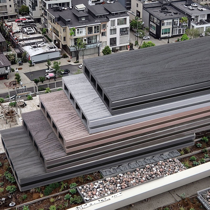 Προσαρμοσμένο Interlock Wpc εξωτερική οροφή 3D ανάγλυφο κόκκος ξύλου σύνθετο πάτωμα οροφής Κίνα ξύλο πλαστική υφή πάτωμα