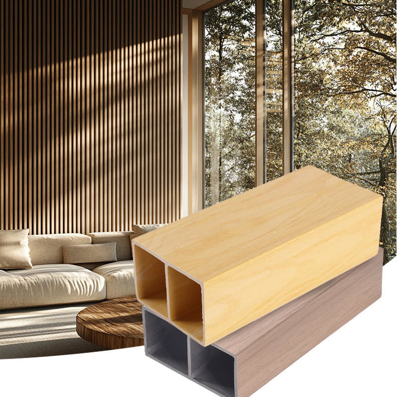 Γυαλιστεροί σωλήνες WPC Timber για εσωτερική διακόσμηση σπιτιού σε προσαρμοσμένο χρώμα