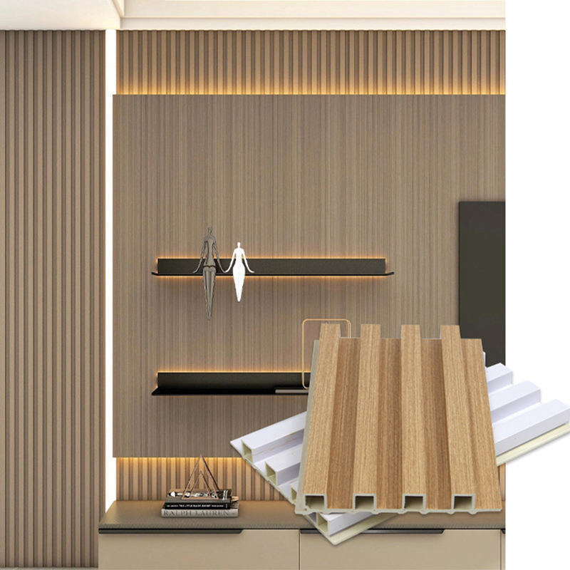 Σύγχρονη υδατοασφαλής φλουτιζόμενη τοίχο WPC εσωτερικό σπίτι διακοσμητικά πλαίσια πάνελ