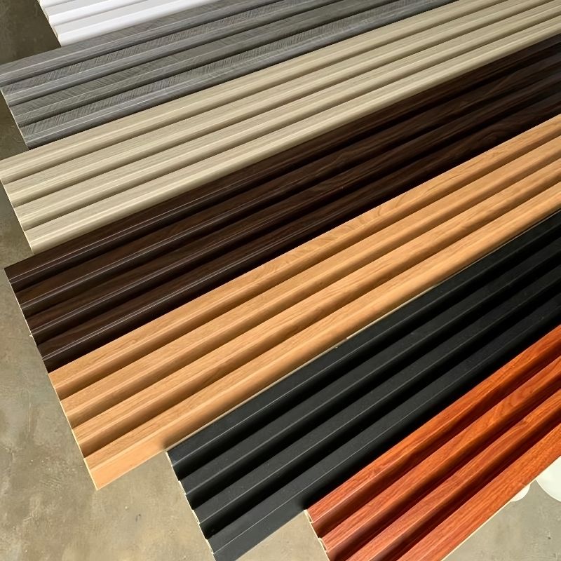 Σύγχρονη αδιάβροχη ηχομονωτική πυράντοχη επένδυση τοίχου WPC PVC με αυλακώσεις, εσωτερικό πάνελ τοίχου για οικιακά ξενοδοχεία, βίλες, αίθουσες