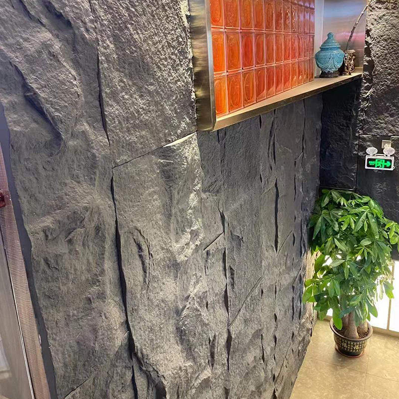 3D πλαστά πέτρινα τείχη Πίνακα Wainscoting PU για εσωτερική διακόσμηση τοίχων Πίνακα πέτρας τσιμέντου PU υφή Πιο παχιά προφορά για τοίχο διακόσμηση