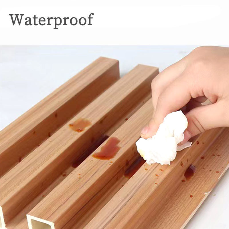 PVC WPC Πάνελ Τοίχου Ξύλινο Σχέδιο Αυλακωτό Πάνελ 3D για Διακόσμηση