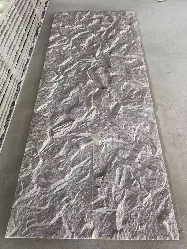 New Design Modern Big Slab PU Stone Wall Panels with Continuous Veins Eco-Friendly & Waterproof for Interior/Exterior Use