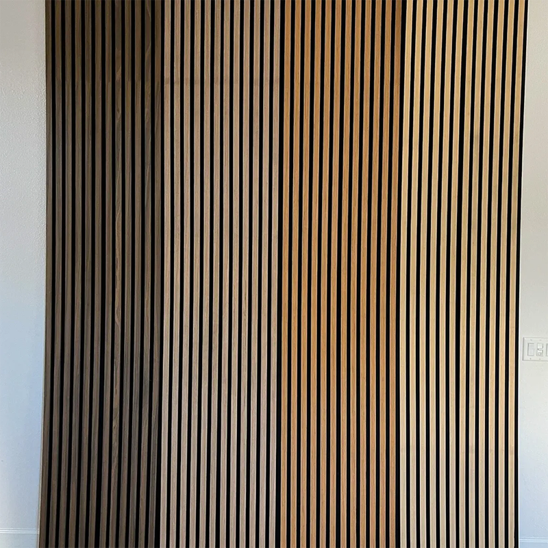 Sample Link/Strip Wood Grain Decorative Surface Akupanels Acoustic Board Felt Wood Slats Wood Wall Slatted Soundproof Materials