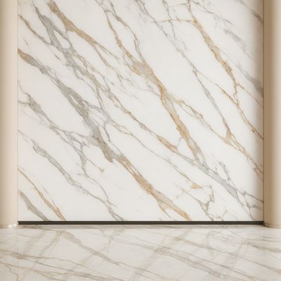 Μαρμάρινη εμφάνιση Σιντερωμένη πέτρα σε 3200 * 1600mm Τέλεια επιλογή για εσωτερικά πλακάκια δαπέδου και διακόσμηση τοίχων