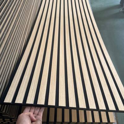 MDF Acoustic Panel Grille Soundproof Wall Panel Decorative Wooden Slat 3D Design Lightweight Noise Reduction Interior Use